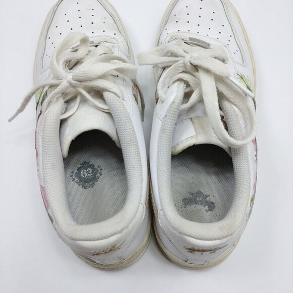 NIKE Air Force 1 Customized Painted Floral Shoes Youth 5.5 / 38 EU 314192-117 - Picture 6 of 8
